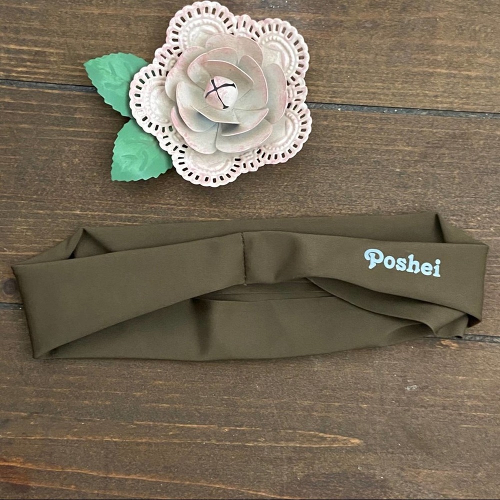 Poshei Forest Green Twist Headband Sweatband